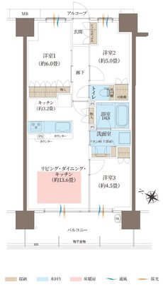 ヴェリテ神戸ポートアイランド 間取り B2タイプ