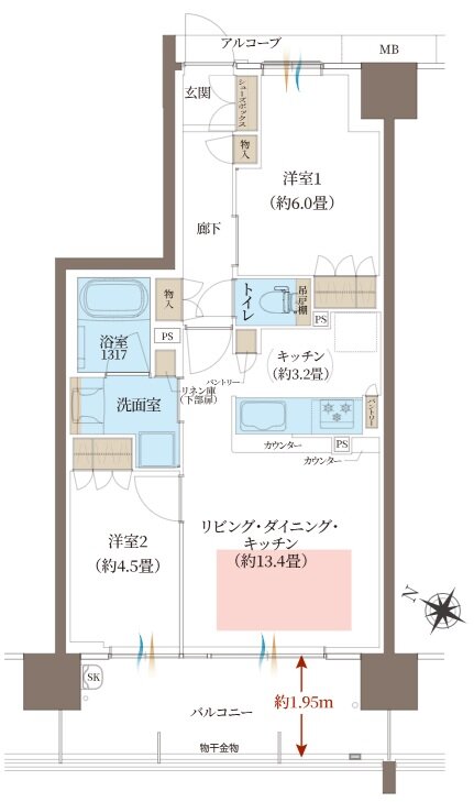 ヴェリテ神戸ポートアイランド 間取り Dタイプ