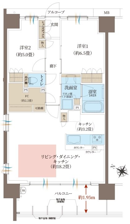 ヴェリテ神戸ポートアイランド 間取り Aタイプ Menu Plan1