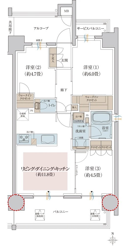 リビオ御堂筋あびこ 間取り Dタイプ