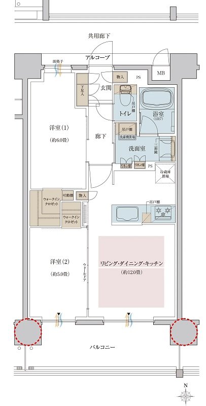 リビオ御堂筋あびこ 間取り Cタイプ