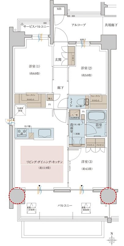 リビオ御堂筋あびこ 間取り Aタイプ