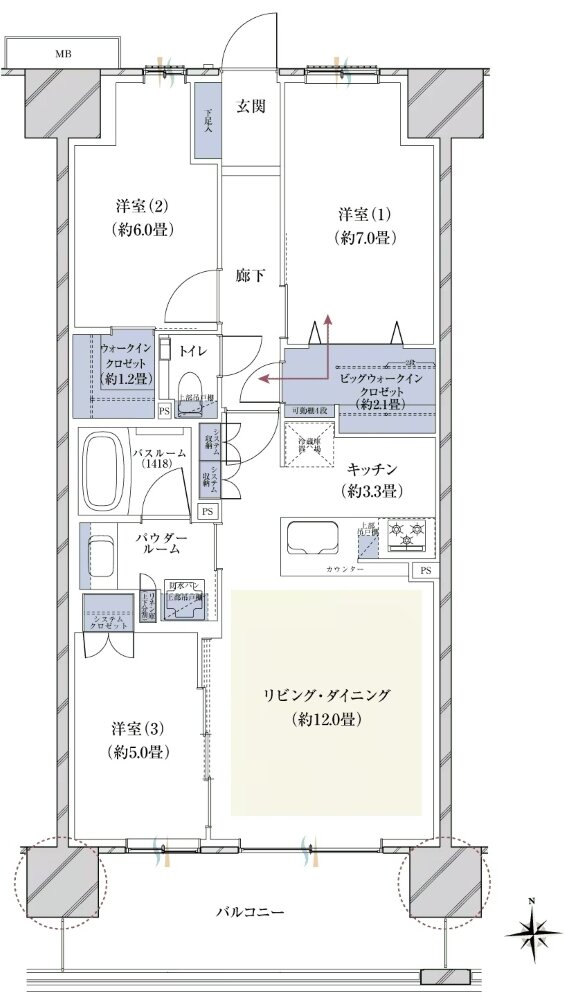 ヴェレーナシティ木更津マリーナベイ 間取り Bタイプ
