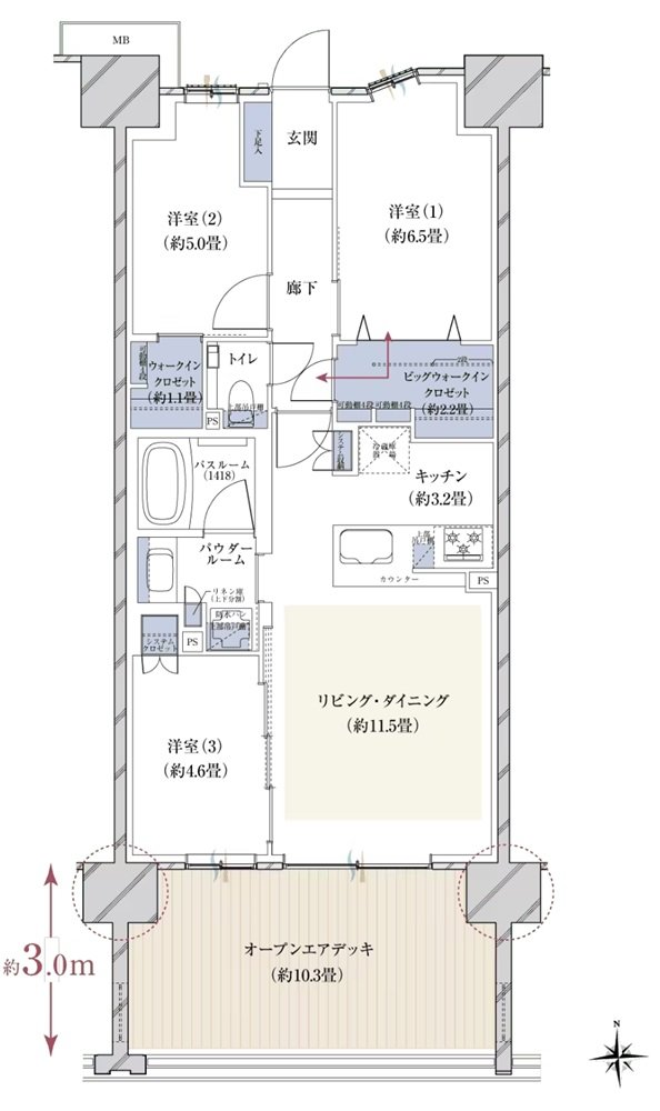 ヴェレーナシティ木更津マリーナベイ 間取り H1ODタイプ