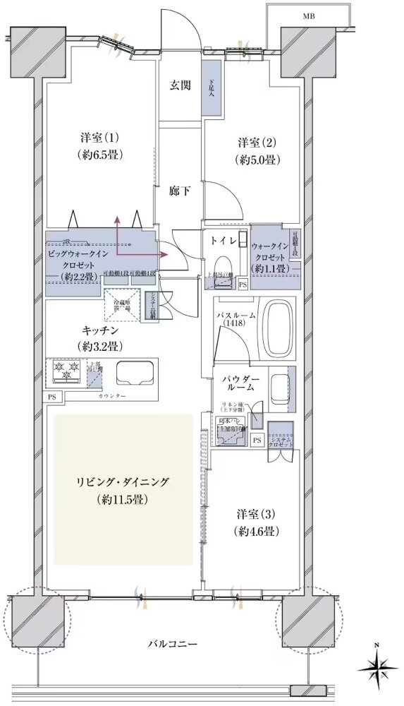 ヴェレーナシティ木更津マリーナベイ 間取り H2 タイプ