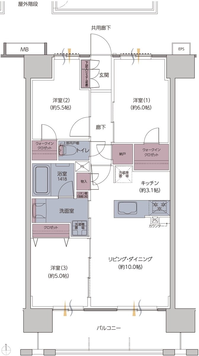 レーベン御宝町アルビオ・タワー 間取り C TYPE