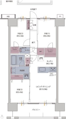 レーベン御宝町アルビオ・タワー 間取り C TYPE