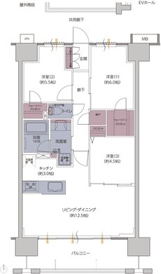 レーベン御宝町アルビオ・タワー 間取り D TYPE