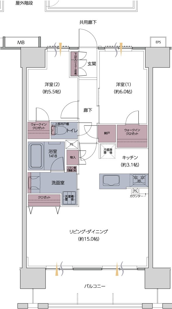 レーベン御宝町アルビオ・タワー 間取り C TYPE SELECT PLAN1