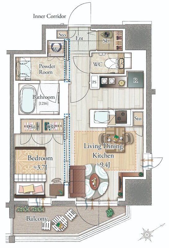 アウラ立川曙町 間取り Dタイプ
