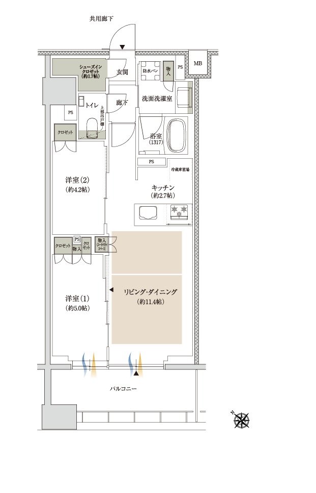 ジオ横浜大通り公園 間取り Nタイプ