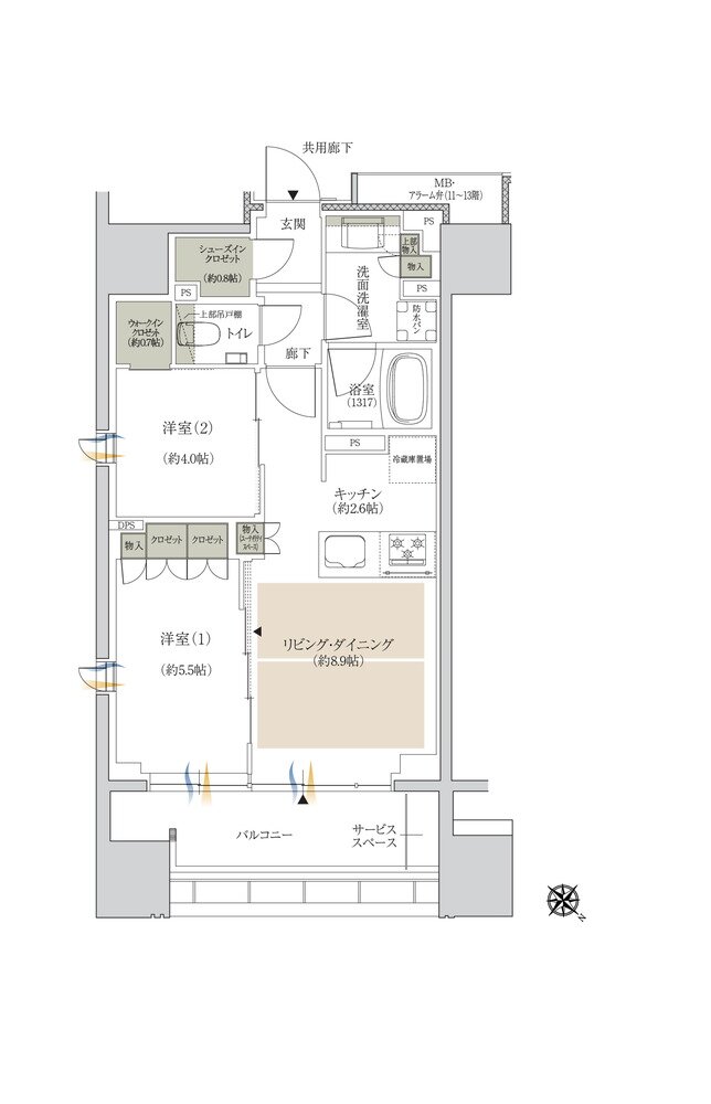 ジオ横浜大通り公園 間取り Kタイプ