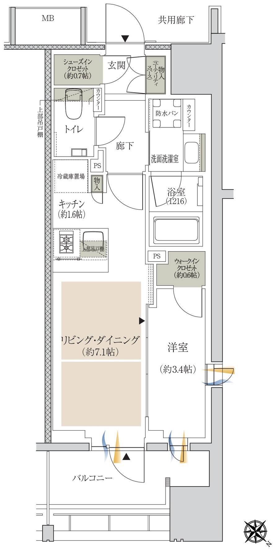 ジオ横浜大通り公園 間取り Gタイプ