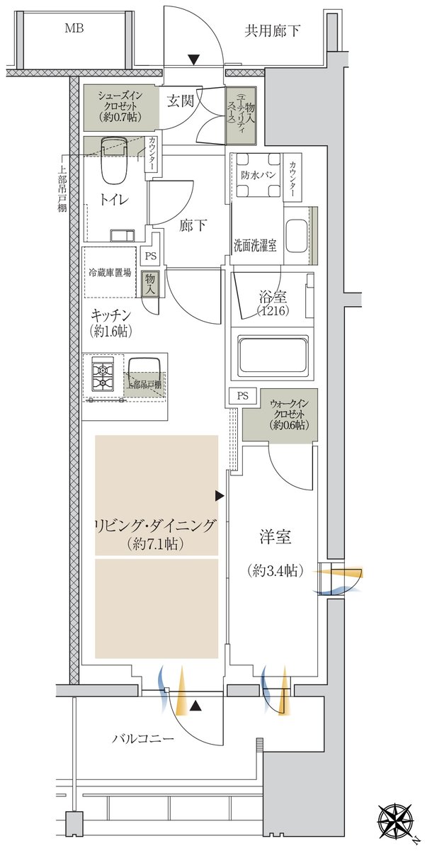 ジオ横浜大通り公園 間取り Gタイプ