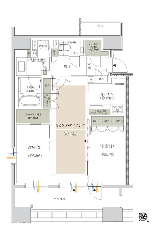 ジオ横浜大通り公園 間取り Sタイプ