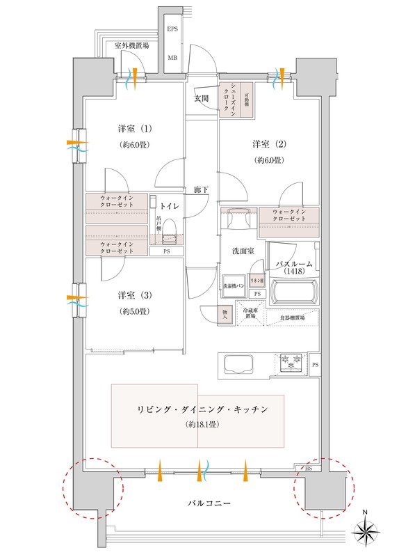 オープンレジデンシア名古屋グランデ 間取り Aタイプ