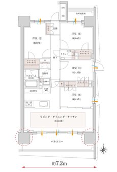 オープンレジデンシア名古屋グランデ 間取り Eタイプ
