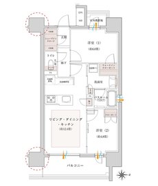 オープンレジデンシア名古屋グランデ 間取り Mタイプ