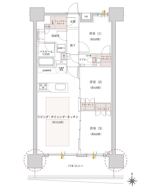 オープンレジデンシア名古屋グランデ 間取り Dタイプ