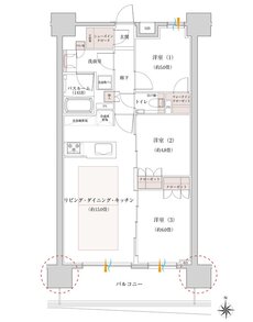オープンレジデンシア名古屋グランデ 間取り Dタイプ