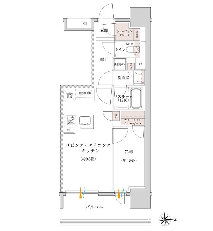 オープンレジデンシア名古屋グランデ 間取り Lタイプ