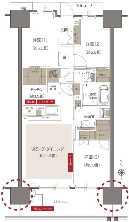 Grace Garden 小平小川東 間取り C2 type(先着順)