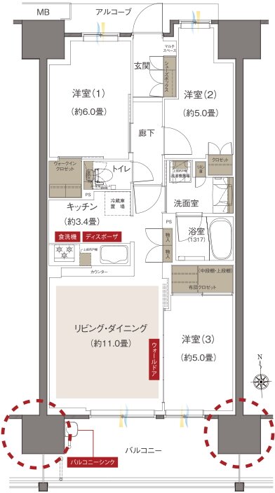 Grace Garden 小平小川東 間取り B4 type(第4期6次)