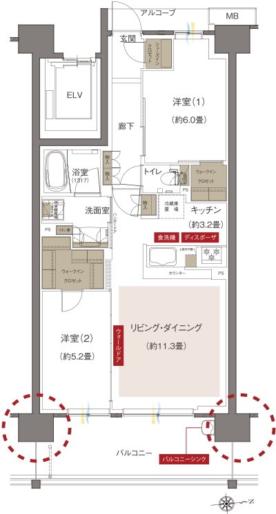 Grace Garden 小平小川東 間取り D5 type