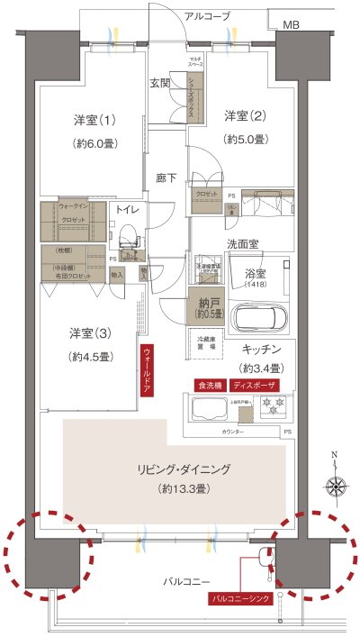 Grace Garden 小平小川東 間取り C1 type(先着順)