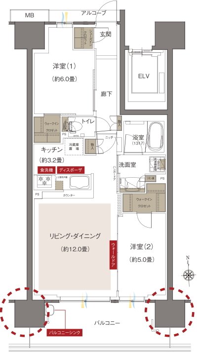 Grace Garden 小平小川東 間取り C6 type(先着順)