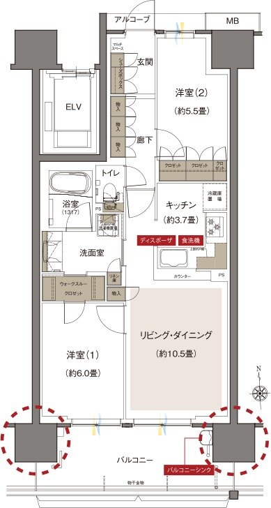 Grace Garden 小平小川東 間取り C7 type(先着順)