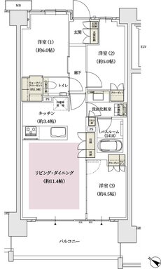 アトラス北赤羽 間取り Bタイプ