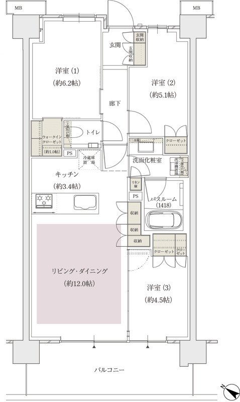 アトラス北赤羽 間取り Dタイプ