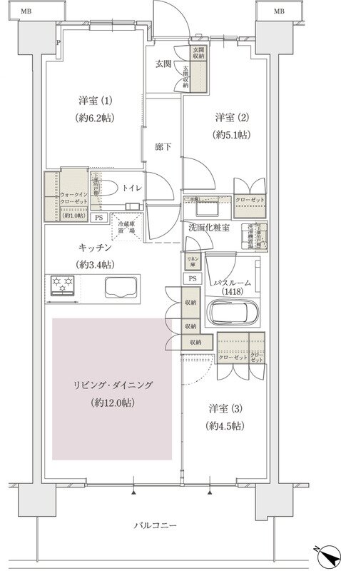 アトラス北赤羽 間取り Dタイプ
