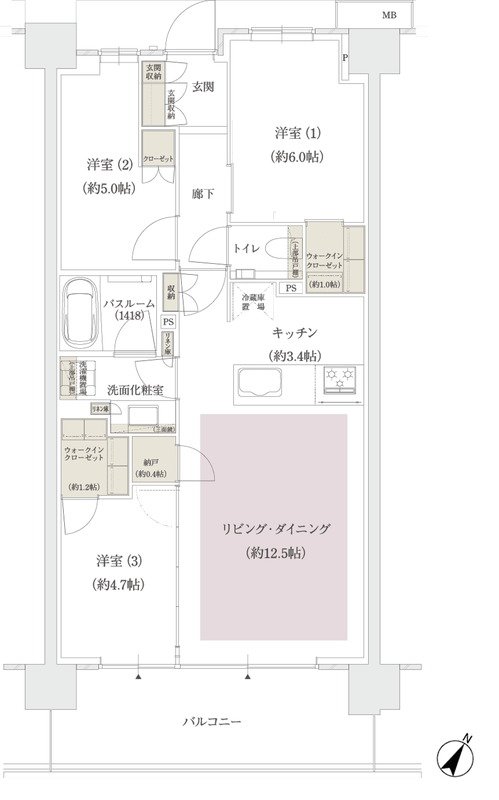 アトラス北赤羽 間取り Jタイプ