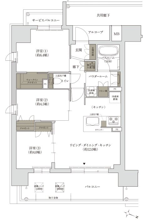 ソルプレサンス 三国レジデンス 間取り Aタイプ