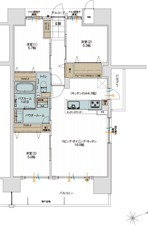 アルファステイツ鳥取行徳 間取り D type