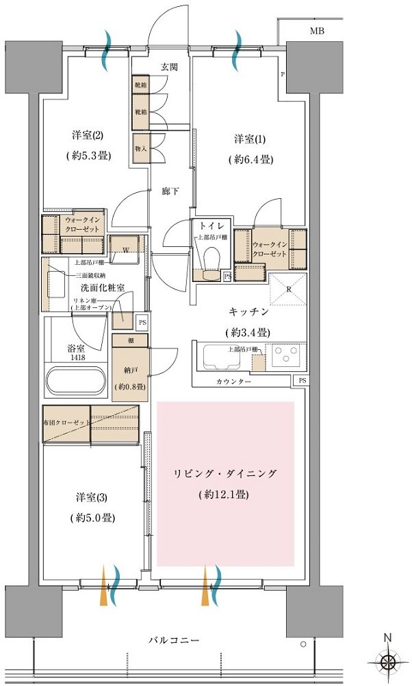 オハナ 東鷲宮フロント 間取り I type