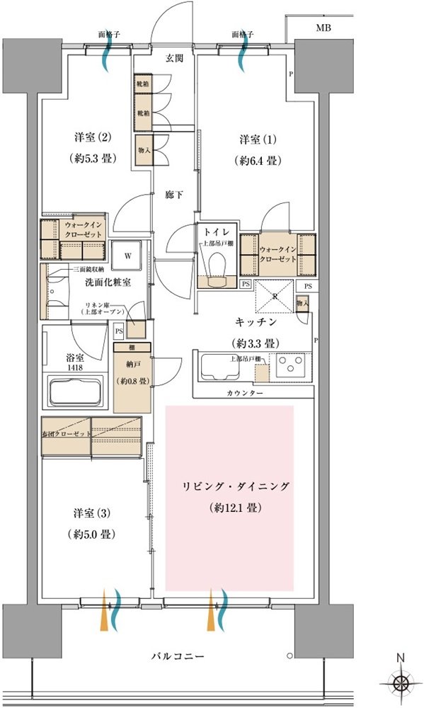 オハナ 東鷲宮フロント 間取り K type