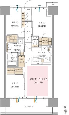 オハナ 東鷲宮フロント 間取り K type