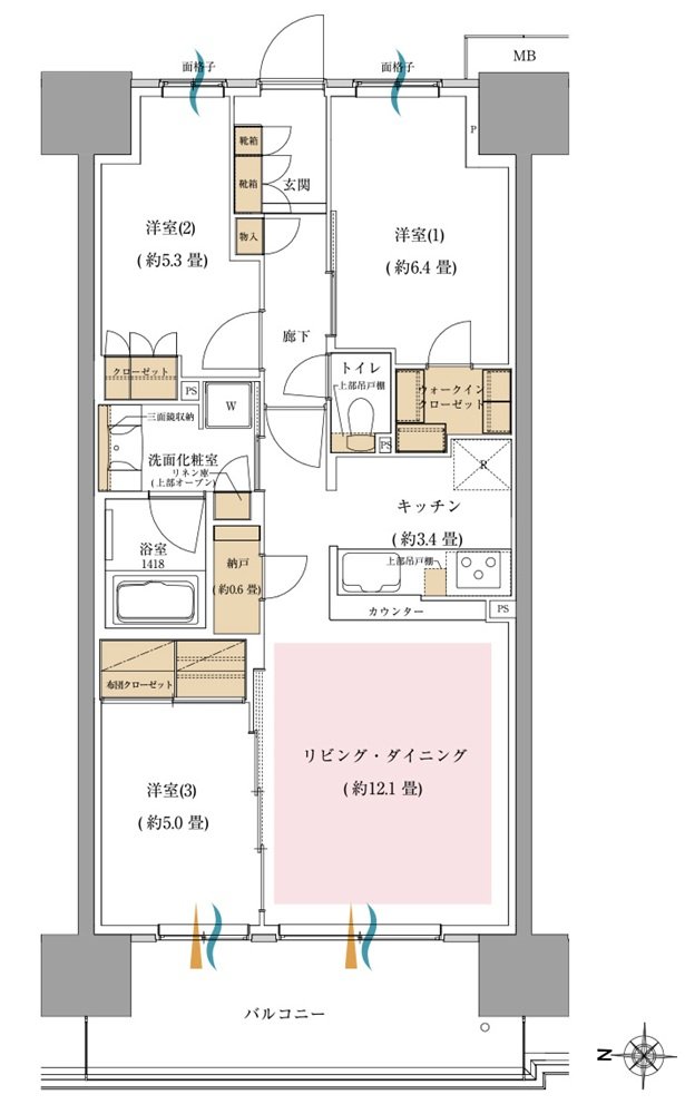 オハナ 東鷲宮フロント 間取り C type