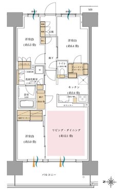 オハナ 東鷲宮フロント 間取り C type