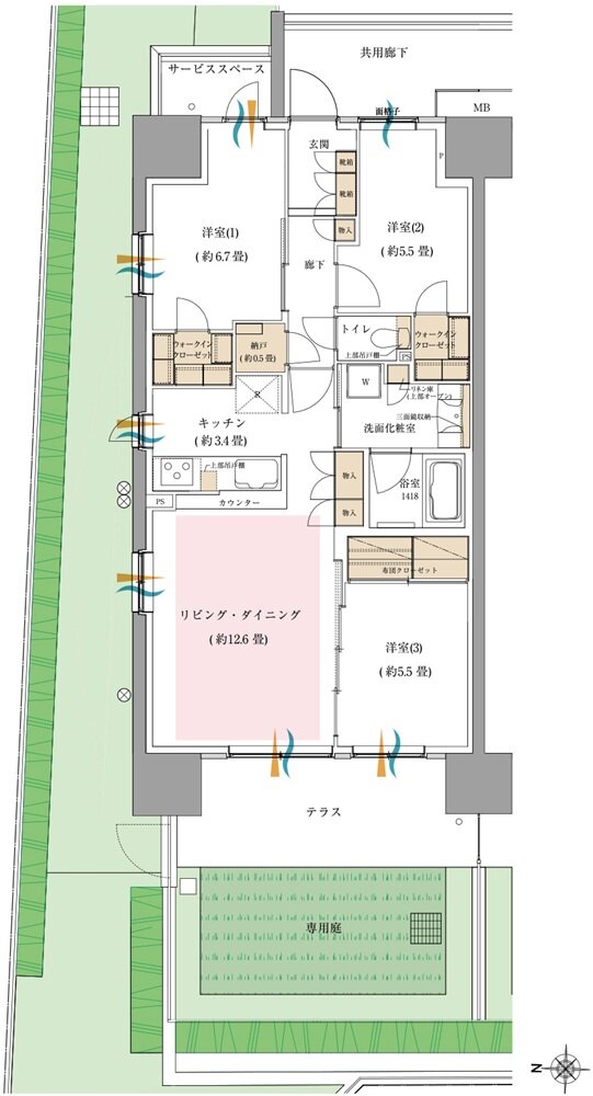 オハナ 東鷲宮フロント 間取り Ag type
