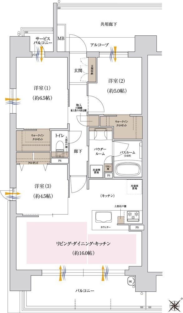 プレサンス ロジェ 博多STATION NORTH 間取り Aタイプ