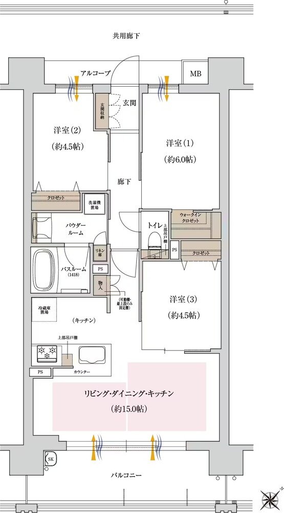 プレサンス ロジェ 博多STATION NORTH 間取り Dタイプ