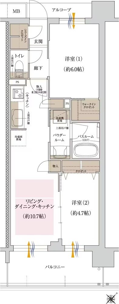 プレサンス ロジェ 博多STATION NORTH 間取り G’タイプ