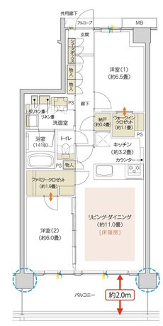 ハイムスイート京都 太秦天神川 間取り A5 TYPE