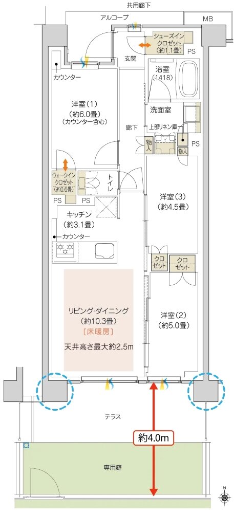ハイムスイート京都 太秦天神川 間取り B13g TYPE