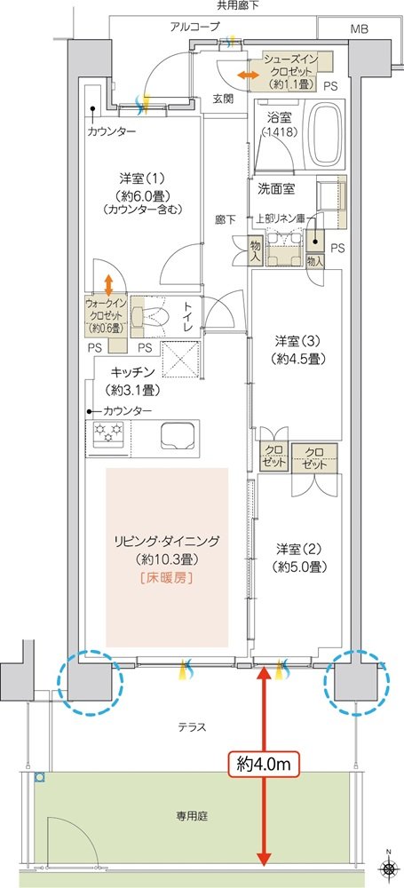 ハイムスイート京都 太秦天神川 間取り B13g TYPE