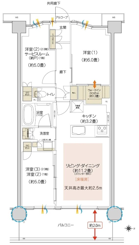 ハイムスイート京都 太秦天神川 間取り C6 TYPE